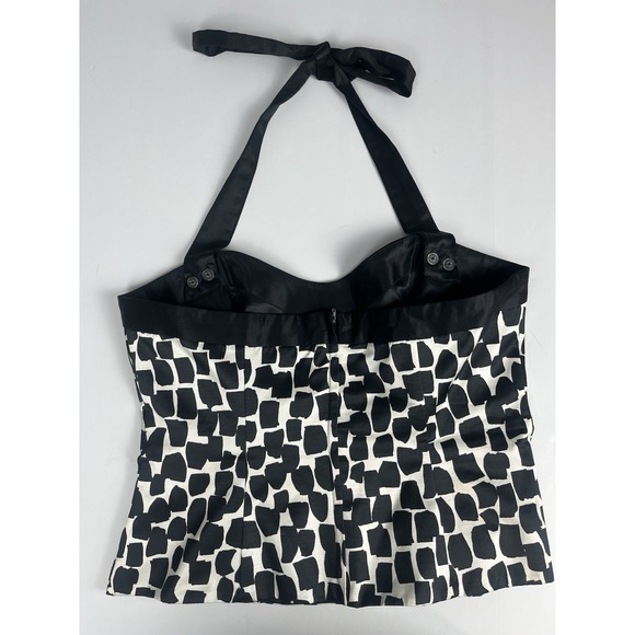 White House Black Market Y2K Corset Removable Halter Silk Top Sz 14 - Picture 2 of 10